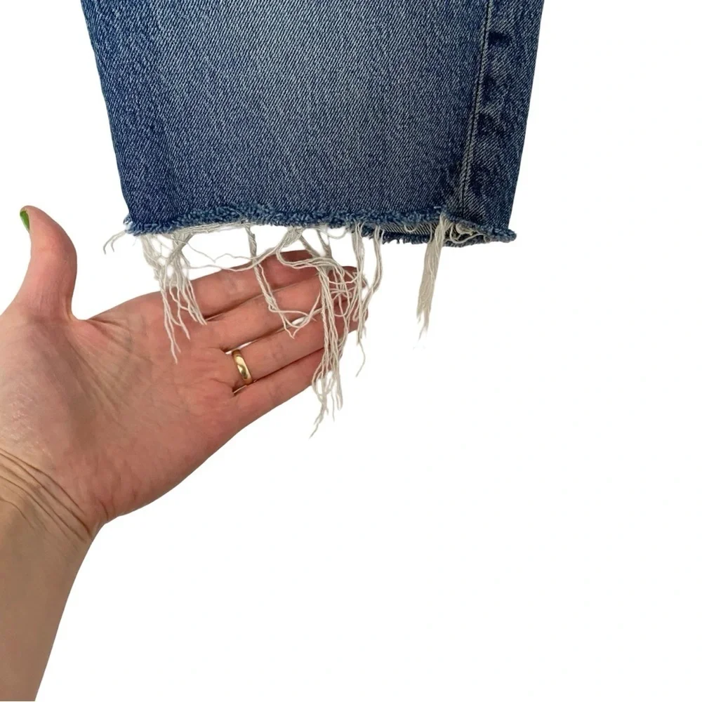 Ralph Lauren Cut Off Jean Shorts Womens Size 2 XS Blue Long Frayed